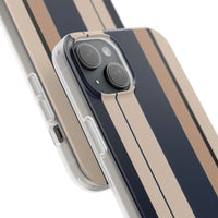 Minimalist Colour Block Stripe Phone Case - Navy, Beige & Charcoal