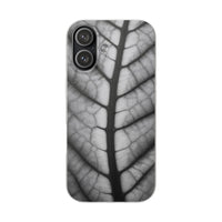 Macro Leaf Vein Pattern Phone Case - Elegant Monochrome Nature Design