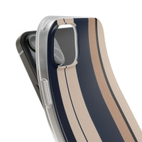 Minimalist Colour Block Stripe Phone Case - Navy, Beige & Charcoal