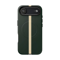 British Racing Green Stripe iPhone Case – Shockproof MagSafe® Compatible Cover