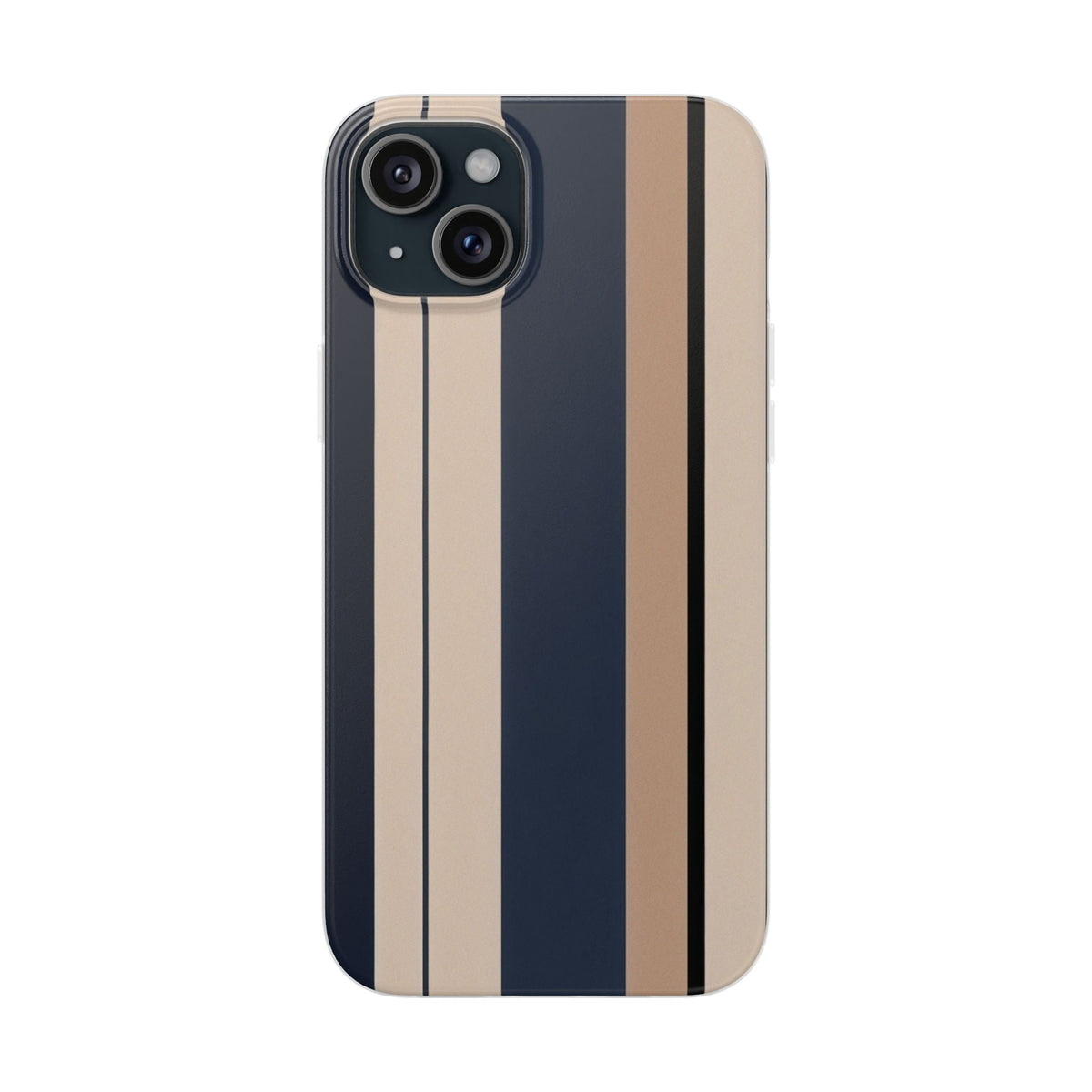 Minimalist Colour Block Stripe Phone Case - Navy, Beige & Charcoal