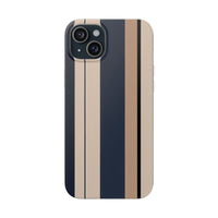 Minimalist Colour Block Stripe Phone Case - Navy, Beige & Charcoal