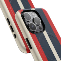 Retro Monaco Stripe Matte iPhone Case - Shockproof MagSafe® Compatible