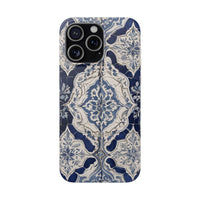 Blue & White Moroccan Tile Phone Case - Mediterranean Pattern Style