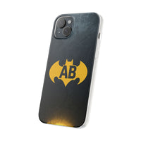 Personalised Bat Superhero Phone Case - Custom Initials Design