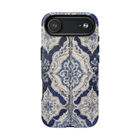 Mediterranean Tile iPhone Case – Blue & White, Shockproof MagSafe® Compatible