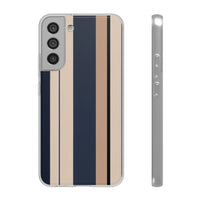 Minimalist Colour Block Stripe Phone Case - Navy, Beige & Charcoal