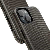 Black & Gold Pinstripe Matte iPhone Case - Luxury Shockproof MagSafe® Compatible Cover