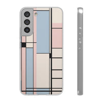 Muted Pastel Mondrian-Style Phone Case - Soft Blue, Pink & Cream