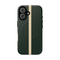 British Racing Green Stripe iPhone Case – Shockproof MagSafe® Compatible Cover