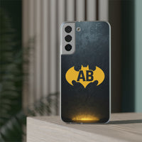 Personalised Bat Superhero Phone Case - Custom Initials Design